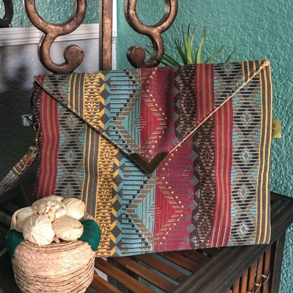Handbags - Boho Tribal envelope wristlet/clutch